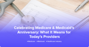 "Celebrating the anniversary of Medicare and Medicaid with patriotic and healthcare-themed visuals