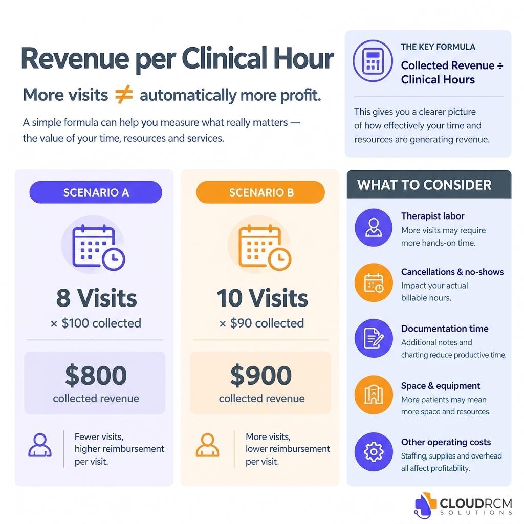 The key formula collected revenue and clinical hours